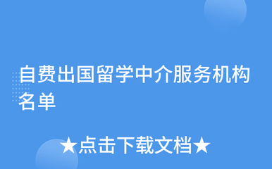 自費出國留學(xué)中介服務(wù)機構(gòu)概覽與選擇指南